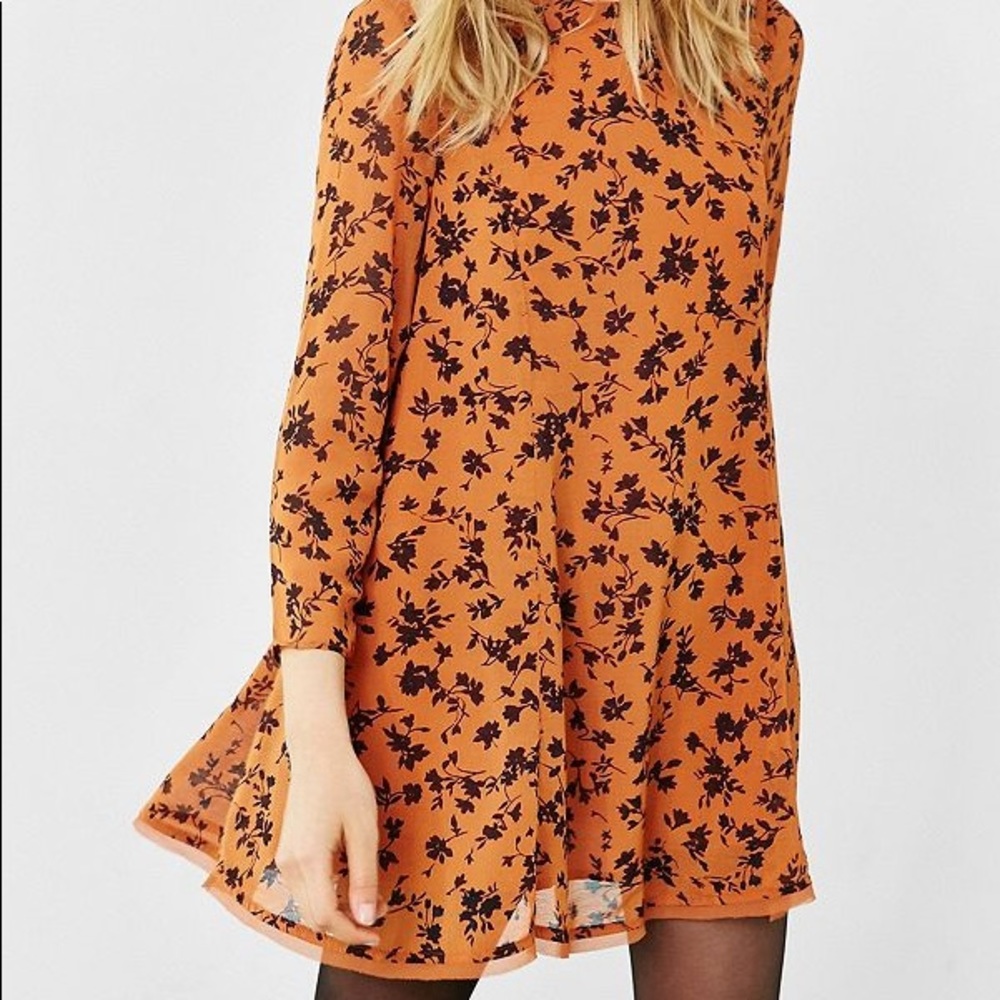 UO Kimchi Blue Orange Floral Dress